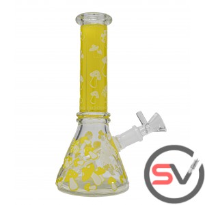 MUSHROOM MINI BEAKER TYPE 2 - YELLOW 8inch (GLOW IN DARK)